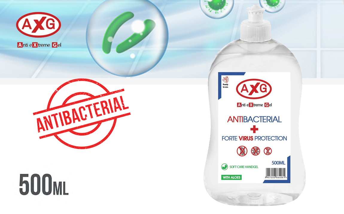 AXG Antibacterial Handgel 500ml - Met Aloë Vera Extract